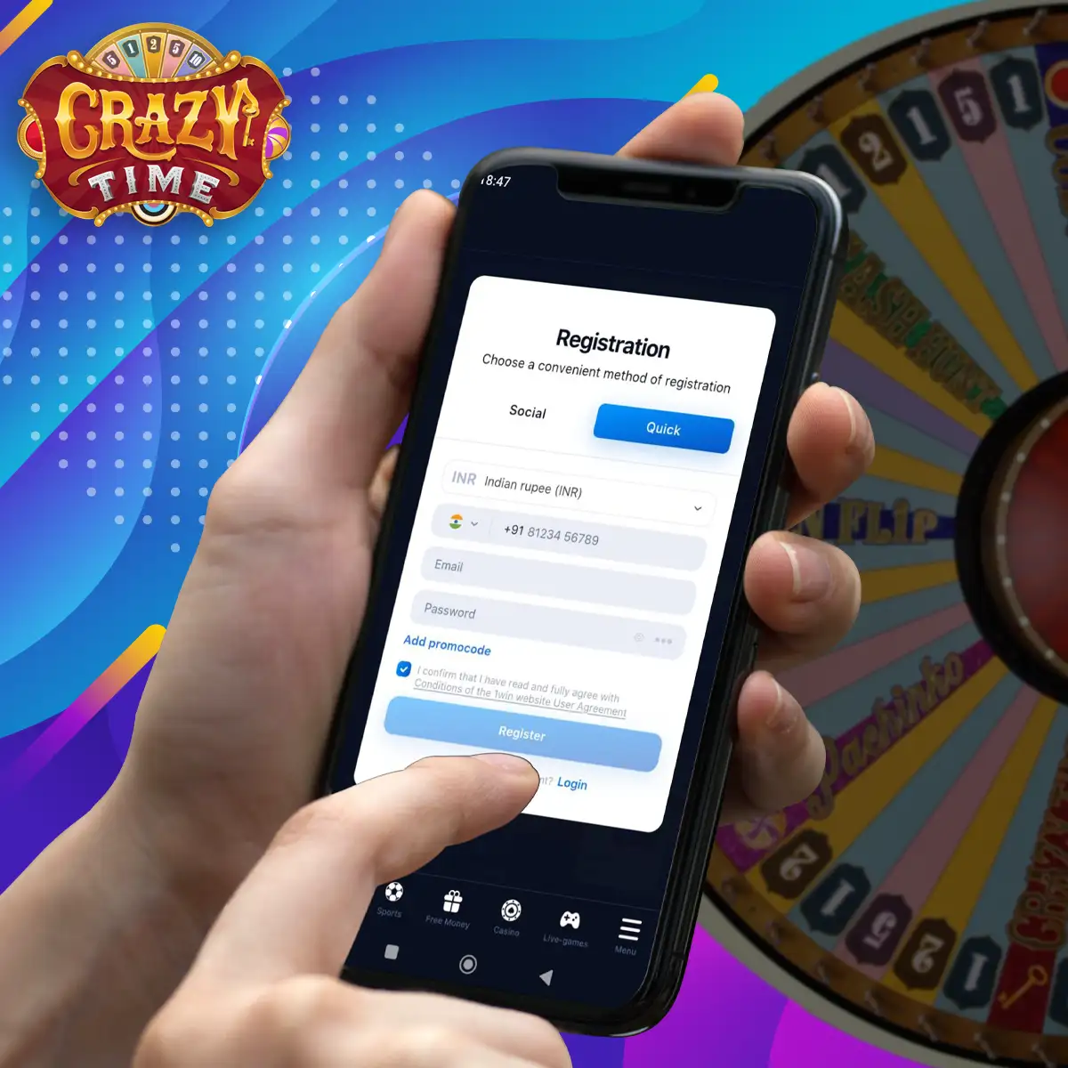 Crazy Time registration
