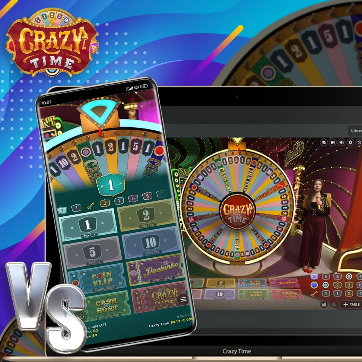 Crazy Time game app vs. websites